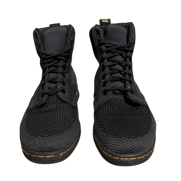 Dr. Martens Black Textured Rigal Knit 8 Eye Boots Combat Black Unisex — Size 7 - Picture 5 of 15